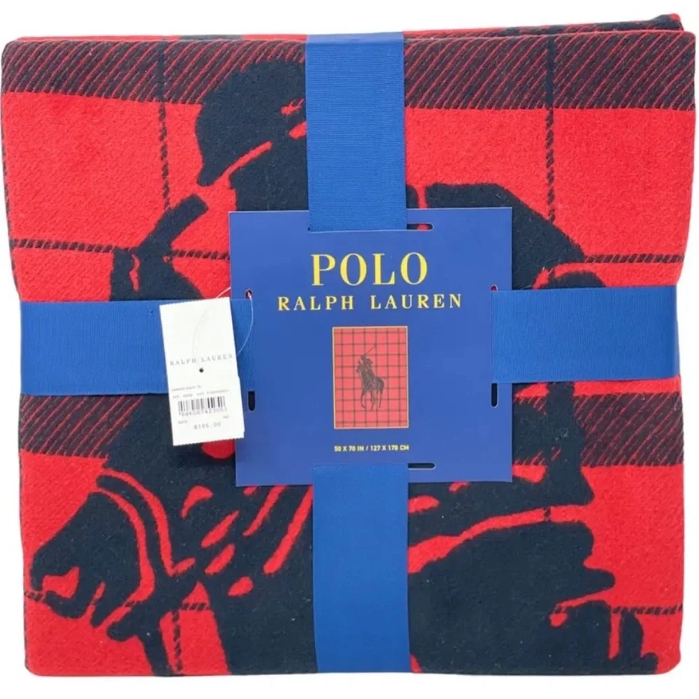 POLO Ralph Lauren Oakwood Big Pony Red Black Throw